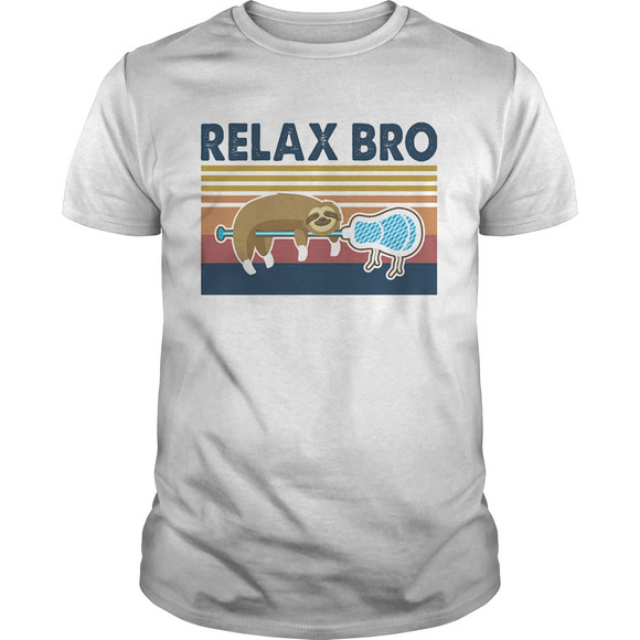 Tops - Relax Bro Lacrosse Sloth Retro Shirt